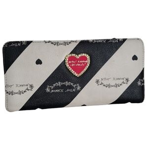 Betsey Johnson Vegan Leather Wallet Carry All Clutch Stripe ID WOMEN'S WOMAN'S